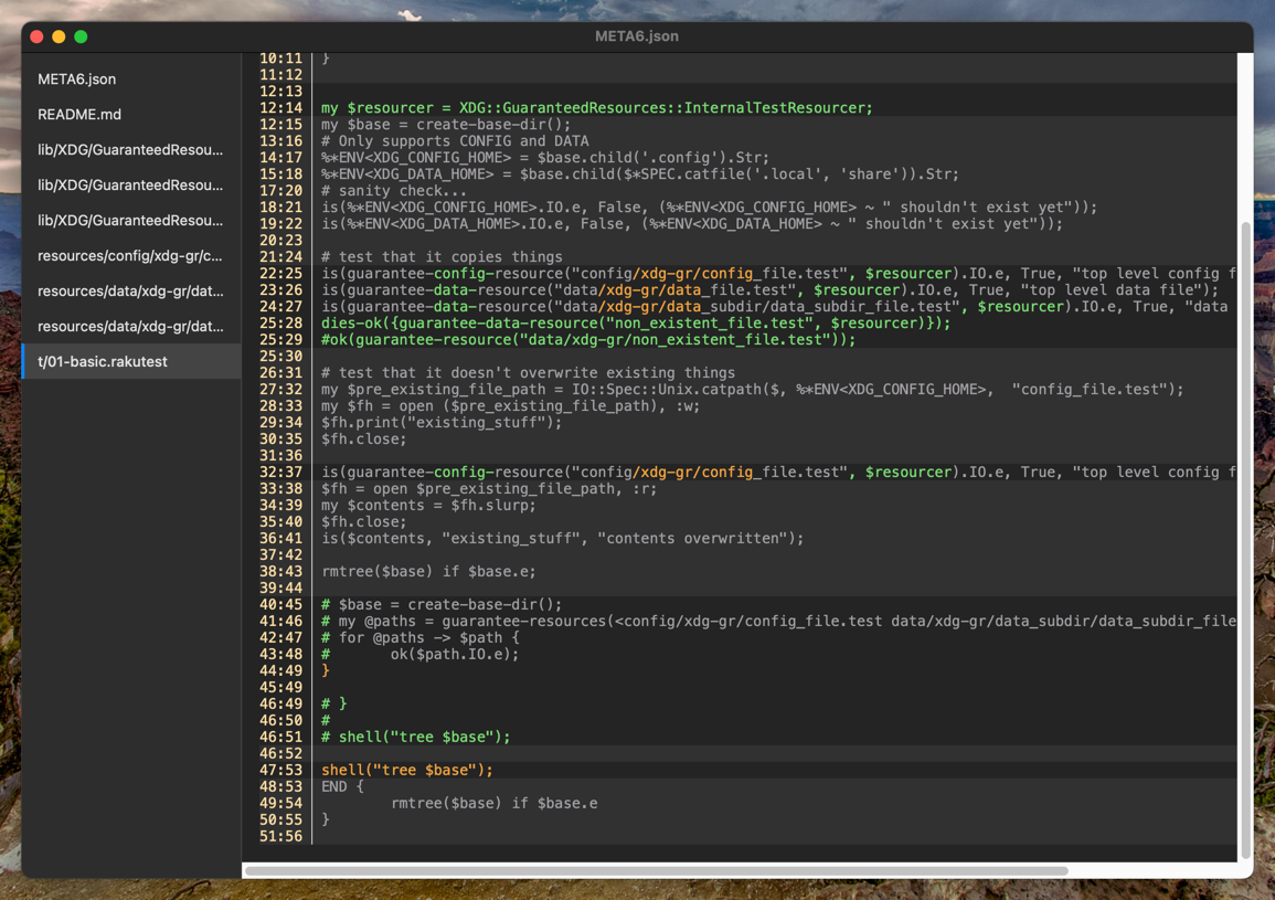 a screenshot showing CleanDiff in action with a clickable left sidebar listing all the changed files git diff has provided.